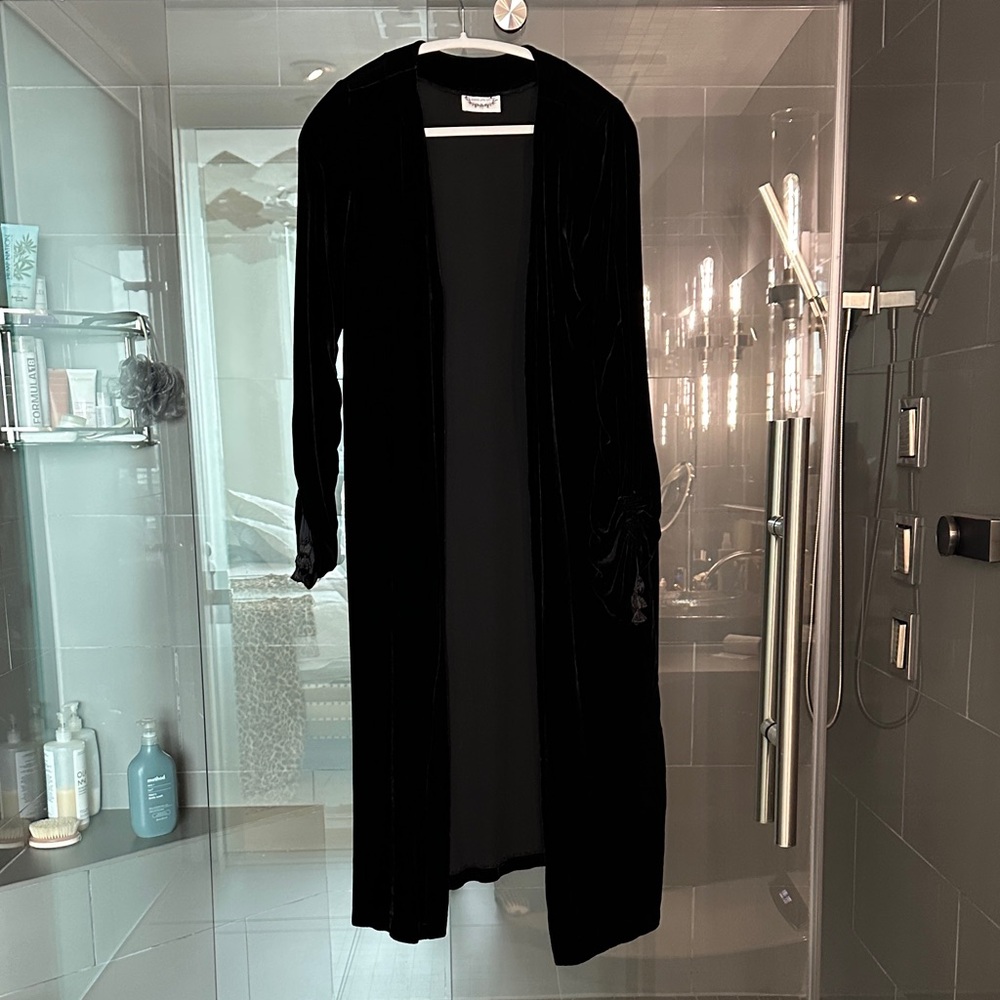 Black Velvet Long Cardigan
